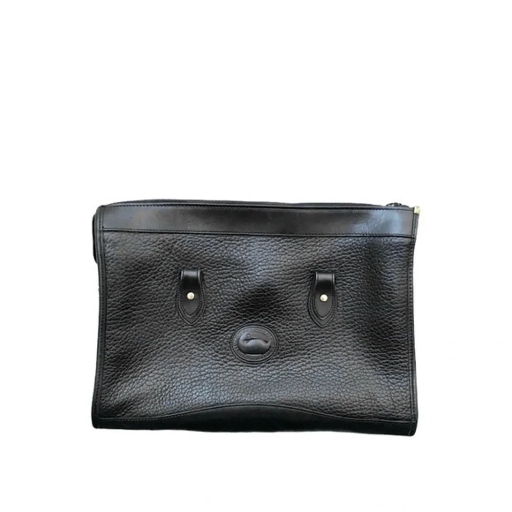 Dooney & Bourke Vintage 1980s Black Pebbled Leather‎ Shoulder Bag